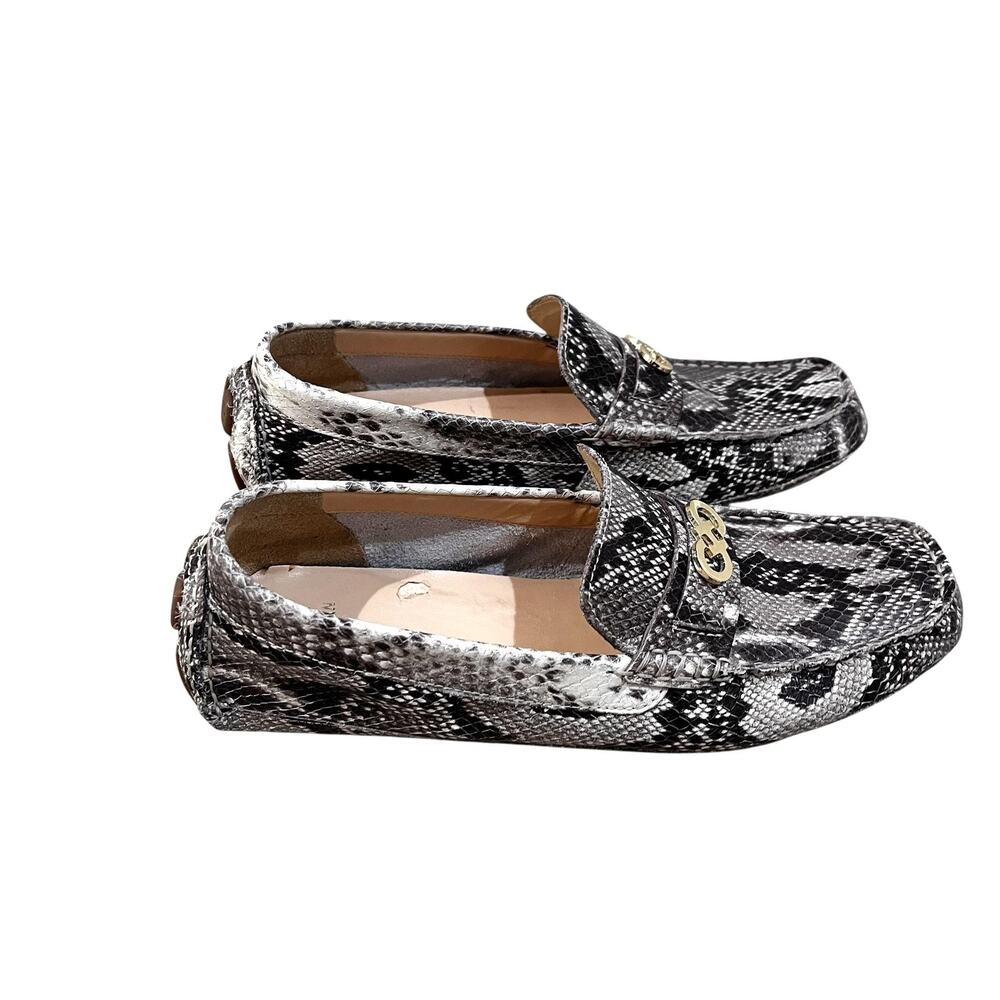 Cole Haan Shelby Loafer Shoes Womens 7.5B Gray Snake Print Leather Flats Slip On - Picture 3 of 10